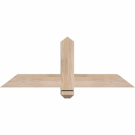 Ekena Millwork Eugene Smooth Timber Gable Bracket, Douglas Fir, 36"W x 13"H x 3 1/2"D x 3 1/2"F, 9/12 Pitch GBW036X13X0404EUG00SDF